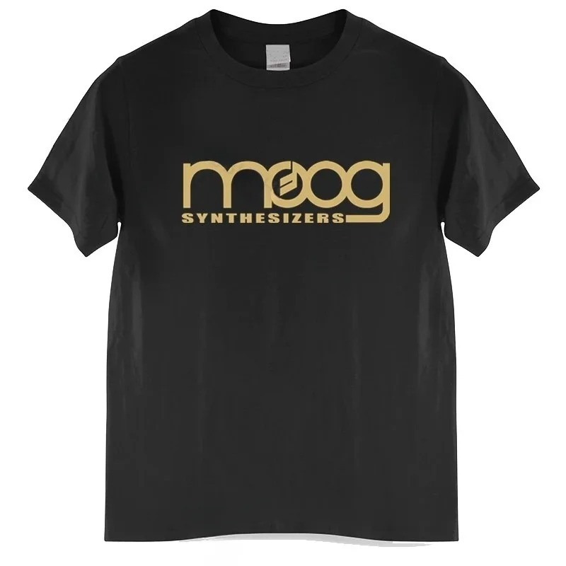 Streetwear Brand Top - Moog Synthesizer Black Print T-shirt Men