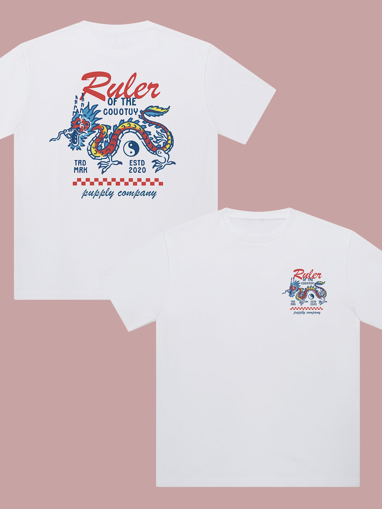 Streetwear Brand Top - Tai Chi Dragon King Print Trendy