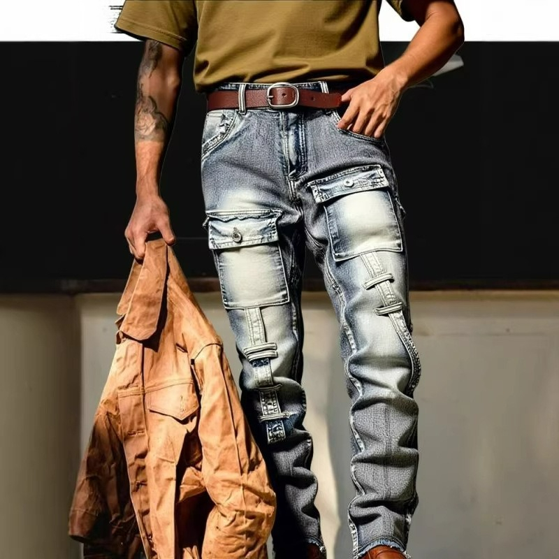 Men's Distressed Washed High S - Streetwear Brand America ulasan dan harga