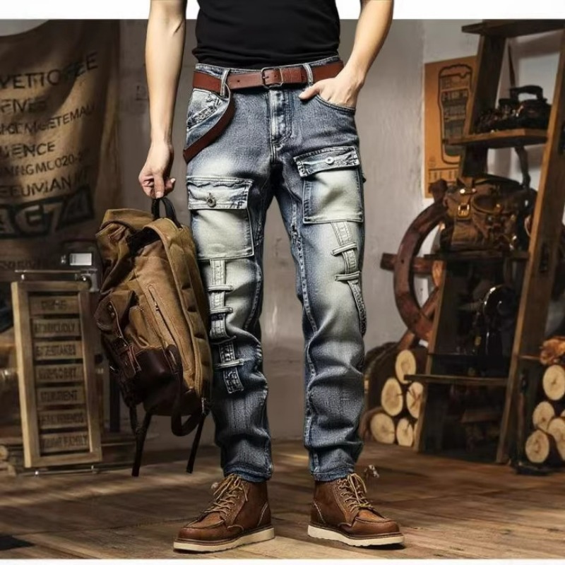 Men's Distressed Washed High S - Streetwear Brand America ulasan dan harga