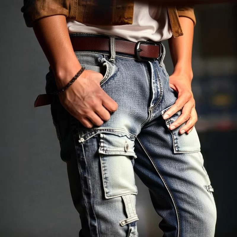 Men's Distressed Washed High S - Streetwear Brand America ulasan dan harga