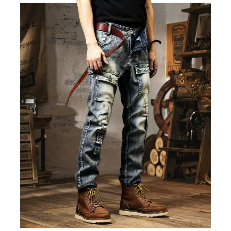 Men's Distressed Washed High S - Streetwear Brand America ulasan dan harga
