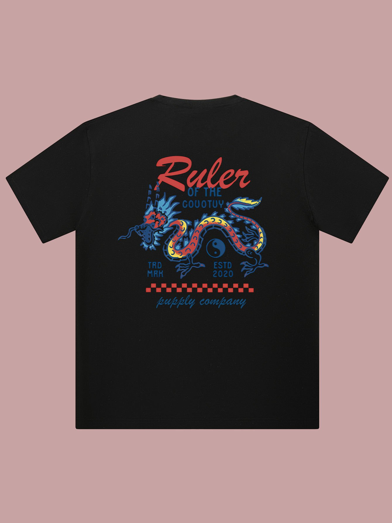 Tai Chi Dragon King Print Tren - Streetwear Brand Top ulasan dan harga